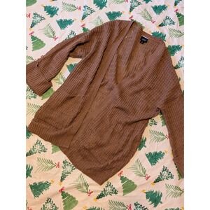 Daytrip‎ Women's Brown Textured Knit Open Front Cardigan Sweater Size S